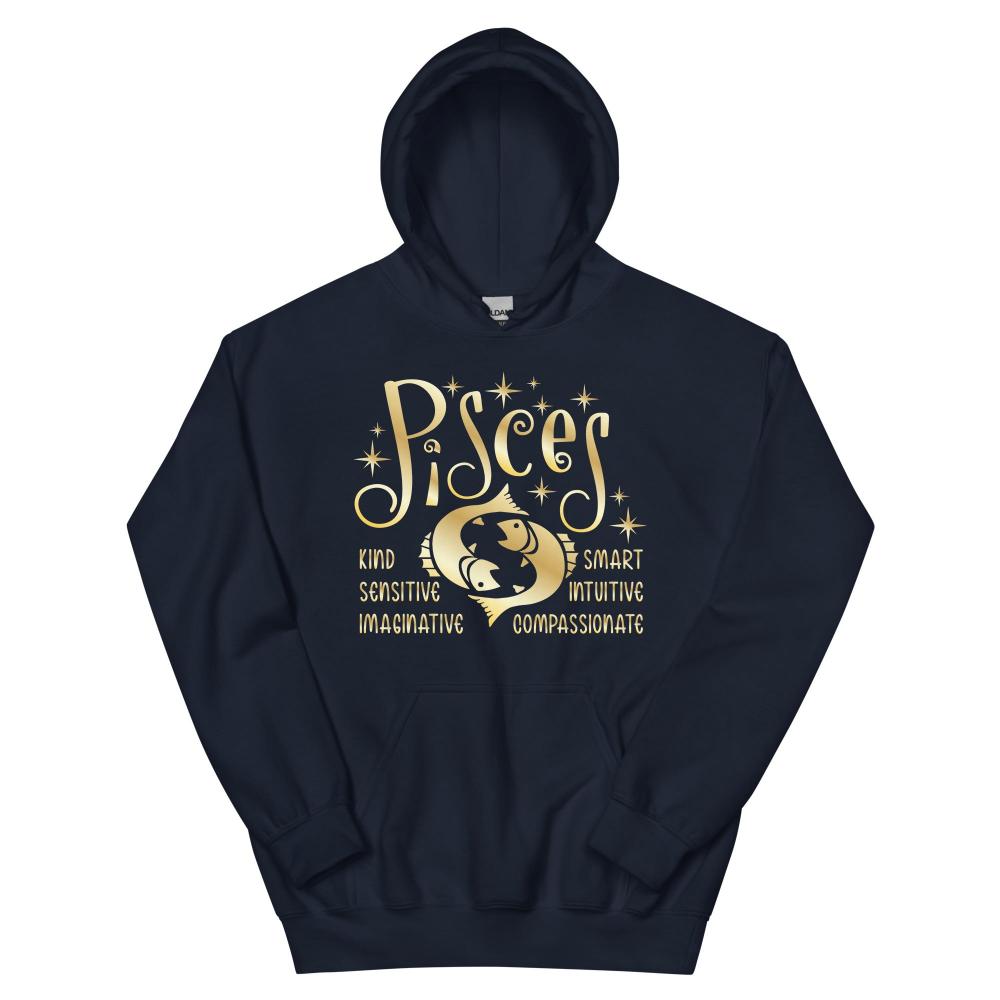 Pisces Zodiac Positive Traits Hoodie - Navy Color - https://ascensionemporium.net